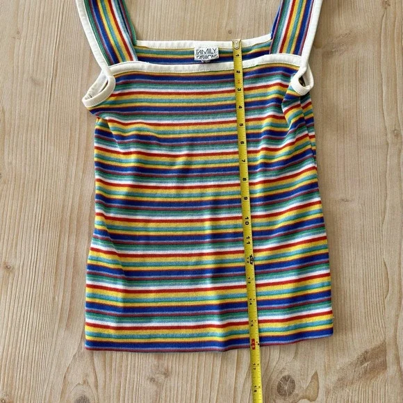 Vintage 70's Avon Fashions Sleeveless Tank Rainbow Tank Top Hippy Boho - Picture 5 of 6